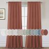 imageHVERSAILTEX Natural Linen Rod Pocket Curtains 84 Inch Length for Living Room 2 Panel Pocket Drape Semi Sheer Neutral Country Rustic Farmhouse Boho Curtain Bedroom Light Filtering Heathered NaturalRust
