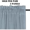 imageHVERSAILTEX Natural Linen Rod Pocket Curtains 84 Inch Length for Living Room 2 Panel Pocket Drape Semi Sheer Neutral Country Rustic Farmhouse Boho Curtain Bedroom Light Filtering Heathered NaturalStone Blue