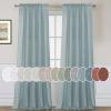 imageHVERSAILTEX Natural Linen Rod Pocket Curtains 84 Inch Length for Living Room 2 Panel Pocket Drape Semi Sheer Neutral Country Rustic Farmhouse Boho Curtain Bedroom Light Filtering Heathered NaturalCloud Blue
