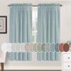 imageHVERSAILTEX Natural Linen Rod Pocket Curtains 84 Inch Length for Living Room 2 Panel Pocket Drape Semi Sheer Neutral Country Rustic Farmhouse Boho Curtain Bedroom Light Filtering Heathered NaturalCloud Blue