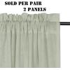 imageHVERSAILTEX Natural Linen Rod Pocket Curtains 84 Inch Length for Living Room 2 Panel Pocket Drape Semi Sheer Neutral Country Rustic Farmhouse Boho Curtain Bedroom Light Filtering Heathered NaturalSage