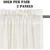 imageHVERSAILTEX Natural Linen Rod Pocket Curtains 84 Inch Length for Living Room 2 Panel Pocket Drape Semi Sheer Neutral Country Rustic Farmhouse Boho Curtain Bedroom Light Filtering Heathered NaturalHeathered Natural