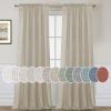 imageHVERSAILTEX Natural Linen Rod Pocket Curtains 84 Inch Length for Living Room 2 Panel Pocket Drape Semi Sheer Neutral Country Rustic Farmhouse Boho Curtain Bedroom Light Filtering Heathered NaturalCastle Wall