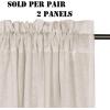 imageHVERSAILTEX Natural Linen Rod Pocket Curtains 84 Inch Length for Living Room 2 Panel Pocket Drape Semi Sheer Neutral Country Rustic Farmhouse Boho Curtain Bedroom Light Filtering Heathered NaturalAngora