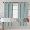 imageHVERSAILTEX Natural Linen Tab Top Curtains 84 Inch Length for Living Room 2 Panel Drape Semi Sheer Neutral Country Rustic Farmhouse Boho Curtain Bedroom Muslin Look Light Filtering Heathered NaturalCloud Blue