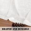 imageHVERSAILTEX Natural Linen Tab Top Curtains 84 Inch Length for Living Room 2 Panel Drape Semi Sheer Neutral Country Rustic Farmhouse Boho Curtain Bedroom Muslin Look Light Filtering Heathered NaturalHeathered White