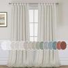 imageHVERSAILTEX Natural Linen Tab Top Curtains 84 Inch Length for Living Room 2 Panel Drape Semi Sheer Neutral Country Rustic Farmhouse Boho Curtain Bedroom Muslin Look Light Filtering Heathered NaturalPale Oak