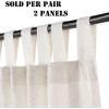 imageHVERSAILTEX Natural Linen Tab Top Curtains 84 Inch Length for Living Room 2 Panel Drape Semi Sheer Neutral Country Rustic Farmhouse Boho Curtain Bedroom Muslin Look Light Filtering Heathered NaturalHeathered Natural
