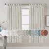 imageHVERSAILTEX Natural Linen Tab Top Curtains 84 Inch Length for Living Room 2 Panel Drape Semi Sheer Neutral Country Rustic Farmhouse Boho Curtain Bedroom Muslin Look Light Filtering Heathered NaturalPale Oak