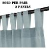 imageHVERSAILTEX Natural Linen Tab Top Curtains 84 Inch Length for Living Room 2 Panel Drape Semi Sheer Neutral Country Rustic Farmhouse Boho Curtain Bedroom Muslin Look Light Filtering Heathered NaturalCloud Blue