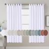 imageHVERSAILTEX Natural Linen Tab Top Curtains 84 Inch Length for Living Room 2 Panel Drape Semi Sheer Neutral Country Rustic Farmhouse Boho Curtain Bedroom Muslin Look Light Filtering Heathered NaturalBright White