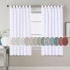 imageHVERSAILTEX Natural Linen Tab Top Curtains 84 Inch Length for Living Room 2 Panel Drape Semi Sheer Neutral Country Rustic Farmhouse Boho Curtain Bedroom Muslin Look Light Filtering Heathered NaturalBright White