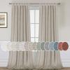 imageHVERSAILTEX Natural Linen Tab Top Curtains 84 Inch Length for Living Room 2 Panel Drape Semi Sheer Neutral Country Rustic Farmhouse Boho Curtain Bedroom Muslin Look Light Filtering Heathered NaturalOatmeal