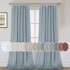 imageHVERSAILTEX Natural Linen Tab Top Curtains 84 Inch Length for Living Room 2 Panel Drape Semi Sheer Neutral Country Rustic Farmhouse Boho Curtain Bedroom Muslin Look Light Filtering Heathered NaturalStone Blue