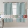 imageHVERSAILTEX Natural Linen Tab Top Curtains 84 Inch Length for Living Room 2 Panel Drape Semi Sheer Neutral Country Rustic Farmhouse Boho Curtain Bedroom Muslin Look Light Filtering Heathered NaturalCloud Blue
