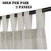 imageHVERSAILTEX Natural Linen Tab Top Curtains 84 Inch Length for Living Room 2 Panel Drape Semi Sheer Neutral Country Rustic Farmhouse Boho Curtain Bedroom Muslin Look Light Filtering Heathered NaturalPale Oak