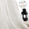 imageHVERSAILTEX Natural Linen Tab Top Curtains 84 Inch Length for Living Room 2 Panel Drape Semi Sheer Neutral Country Rustic Farmhouse Boho Curtain Bedroom Muslin Look Light Filtering Heathered NaturalIvory