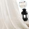 imageHVERSAILTEX Natural Linen Tab Top Curtains 84 Inch Length for Living Room 2 Panel Drape Semi Sheer Neutral Country Rustic Farmhouse Boho Curtain Bedroom Muslin Look Light Filtering Heathered NaturalHeathered Natural