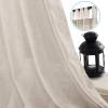 imageHVERSAILTEX Natural Linen Tab Top Curtains 84 Inch Length for Living Room 2 Panel Drape Semi Sheer Neutral Country Rustic Farmhouse Boho Curtain Bedroom Muslin Look Light Filtering Heathered NaturalAngora
