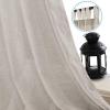 imageHVERSAILTEX Natural Linen Tab Top Curtains 84 Inch Length for Living Room 2 Panel Drape Semi Sheer Neutral Country Rustic Farmhouse Boho Curtain Bedroom Muslin Look Light Filtering Heathered NaturalAngora