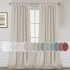 imageHVERSAILTEX Natural Linen Tab Top Curtains 84 Inch Length for Living Room 2 Panel Drape Semi Sheer Neutral Country Rustic Farmhouse Boho Curtain Bedroom Muslin Look Light Filtering Heathered NaturalAngora
