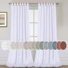 imageHVERSAILTEX Natural Linen Tab Top Curtains 84 Inch Length for Living Room 2 Panel Drape Semi Sheer Neutral Country Rustic Farmhouse Boho Curtain Bedroom Muslin Look Light Filtering Heathered NaturalBright White
