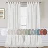 imageHVERSAILTEX Natural Linen Tab Top Curtains 84 Inch Length for Living Room 2 Panel Drape Semi Sheer Neutral Country Rustic Farmhouse Boho Curtain Bedroom Muslin Look Light Filtering Heathered NaturalHeathered White