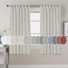 imageHVERSAILTEX Natural Linen Tab Top Curtains 84 Inch Length for Living Room 2 Panel Drape Semi Sheer Neutral Country Rustic Farmhouse Boho Curtain Bedroom Muslin Look Light Filtering Heathered NaturalPale Oak