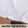imageHVERSAILTEX Natural Linen Tab Top Curtains 84 Inch Length for Living Room 2 Panel Drape Semi Sheer Neutral Country Rustic Farmhouse Boho Curtain Bedroom Muslin Look Light Filtering Heathered NaturalBright White