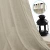imageHVERSAILTEX Natural Linen Tab Top Curtains 84 Inch Length for Living Room 2 Panel Drape Semi Sheer Neutral Country Rustic Farmhouse Boho Curtain Bedroom Muslin Look Light Filtering Heathered NaturalCastle Wall