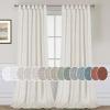 imageHVERSAILTEX Natural Linen Tab Top Curtains 84 Inch Length for Living Room 2 Panel Drape Semi Sheer Neutral Country Rustic Farmhouse Boho Curtain Bedroom Muslin Look Light Filtering Heathered NaturalHeathered Natural