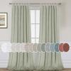 imageHVERSAILTEX Natural Linen Tab Top Curtains 84 Inch Length for Living Room 2 Panel Drape Semi Sheer Neutral Country Rustic Farmhouse Boho Curtain Bedroom Muslin Look Light Filtering Heathered NaturalSage