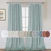 imageHVERSAILTEX Natural Linen Tab Top Curtains 84 Inch Length for Living Room 2 Panel Drape Semi Sheer Neutral Country Rustic Farmhouse Boho Curtain Bedroom Muslin Look Light Filtering Heathered NaturalCloud Blue