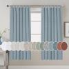 imageHVERSAILTEX Natural Linen Tab Top Curtains 84 Inch Length for Living Room 2 Panel Drape Semi Sheer Neutral Country Rustic Farmhouse Boho Curtain Bedroom Muslin Look Light Filtering Heathered NaturalStone Blue