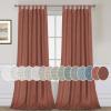 imageHVERSAILTEX Natural Linen Tab Top Curtains 84 Inch Length for Living Room 2 Panel Drape Semi Sheer Neutral Country Rustic Farmhouse Boho Curtain Bedroom Muslin Look Light Filtering Heathered NaturalRust