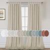 imageHVERSAILTEX Natural Linen Tab Top Curtains 84 Inch Length for Living Room 2 Panel Drape Semi Sheer Neutral Country Rustic Farmhouse Boho Curtain Bedroom Muslin Look Light Filtering Heathered NaturalCastle Wall