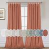 imageHVERSAILTEX Natural Linen Tab Top Curtains 84 Inch Length for Living Room 2 Panel Drape Semi Sheer Neutral Country Rustic Farmhouse Boho Curtain Bedroom Muslin Look Light Filtering Heathered NaturalTerracotta