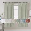 imageHVERSAILTEX Natural Linen Tab Top Curtains 84 Inch Length for Living Room 2 Panel Drape Semi Sheer Neutral Country Rustic Farmhouse Boho Curtain Bedroom Muslin Look Light Filtering Heathered NaturalSage