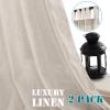 imageHVERSAILTEX Natural Linen Tab Top Curtains 84 Inch Length for Living Room 2 Panel Drape Semi Sheer Neutral Country Rustic Farmhouse Boho Curtain Bedroom Muslin Look Light Filtering Heathered NaturalAngora