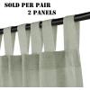 imageHVERSAILTEX Natural Linen Tab Top Curtains 84 Inch Length for Living Room 2 Panel Drape Semi Sheer Neutral Country Rustic Farmhouse Boho Curtain Bedroom Muslin Look Light Filtering Heathered NaturalSage
