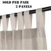 imageHVERSAILTEX Natural Linen Tab Top Curtains 84 Inch Length for Living Room 2 Panel Drape Semi Sheer Neutral Country Rustic Farmhouse Boho Curtain Bedroom Muslin Look Light Filtering Heathered NaturalAngora