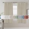 imageHVERSAILTEX Natural Linen Tab Top Curtains 84 Inch Length for Living Room 2 Panel Drape Semi Sheer Neutral Country Rustic Farmhouse Boho Curtain Bedroom Muslin Look Light Filtering Heathered NaturalCastle Wall