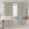 imageHVERSAILTEX Natural Linen Tab Top Curtains 84 Inch Length for Living Room 2 Panel Drape Semi Sheer Neutral Country Rustic Farmhouse Boho Curtain Bedroom Muslin Look Light Filtering Heathered NaturalOatmeal