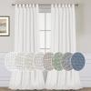 imageHVERSAILTEX Natural Linen Tab Top Curtains 84 Inch Length for Living Room 2 Panel Drape Semi Sheer Neutral Country Rustic Farmhouse Boho Curtain Bedroom Muslin Look Light Filtering Heathered NaturalPure White