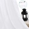 imageHVERSAILTEX Natural Linen Tab Top Curtains 84 Inch Length for Living Room 2 Panel Drape Semi Sheer Neutral Country Rustic Farmhouse Boho Curtain Bedroom Muslin Look Light Filtering Heathered NaturalPure White