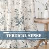imageHVERSAILTEX Sheer Linen Curtains 84 Inch Long Semi Sheer Curtains Draperies for Living RoomBedroom Vintage Classical Floral Printing Window Treatment Grommet 2 Panels Yellow and TaupeTab Top  BluestoneTaupe