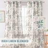 imageHVERSAILTEX Sheer Linen Curtains 84 Inch Long Semi Sheer Curtains Draperies for Living RoomBedroom Vintage Classical Floral Printing Window Treatment Grommet 2 Panels Yellow and TaupeGrommet Top  TurquoiseTaupe