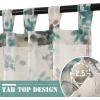 imageHVERSAILTEX Sheer Linen Curtains 84 Inch Long Semi Sheer Curtains Draperies for Living RoomBedroom Vintage Classical Floral Printing Window Treatment Grommet 2 Panels Yellow and TaupeTab Top  TurquoiseTaupe