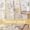imageHVERSAILTEX Sheer Linen Curtains 84 Inch Long Semi Sheer Curtains Draperies for Living RoomBedroom Vintage Classical Floral Printing Window Treatment Grommet 2 Panels Yellow and TaupeTab Top  YellowTaupe