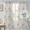 imageHVERSAILTEX Sheer Linen Curtains 84 Inch Long Semi Sheer Curtains Draperies for Living RoomBedroom Vintage Classical Floral Printing Window Treatment Grommet 2 Panels Yellow and TaupeTab Top  TurquoiseTaupe